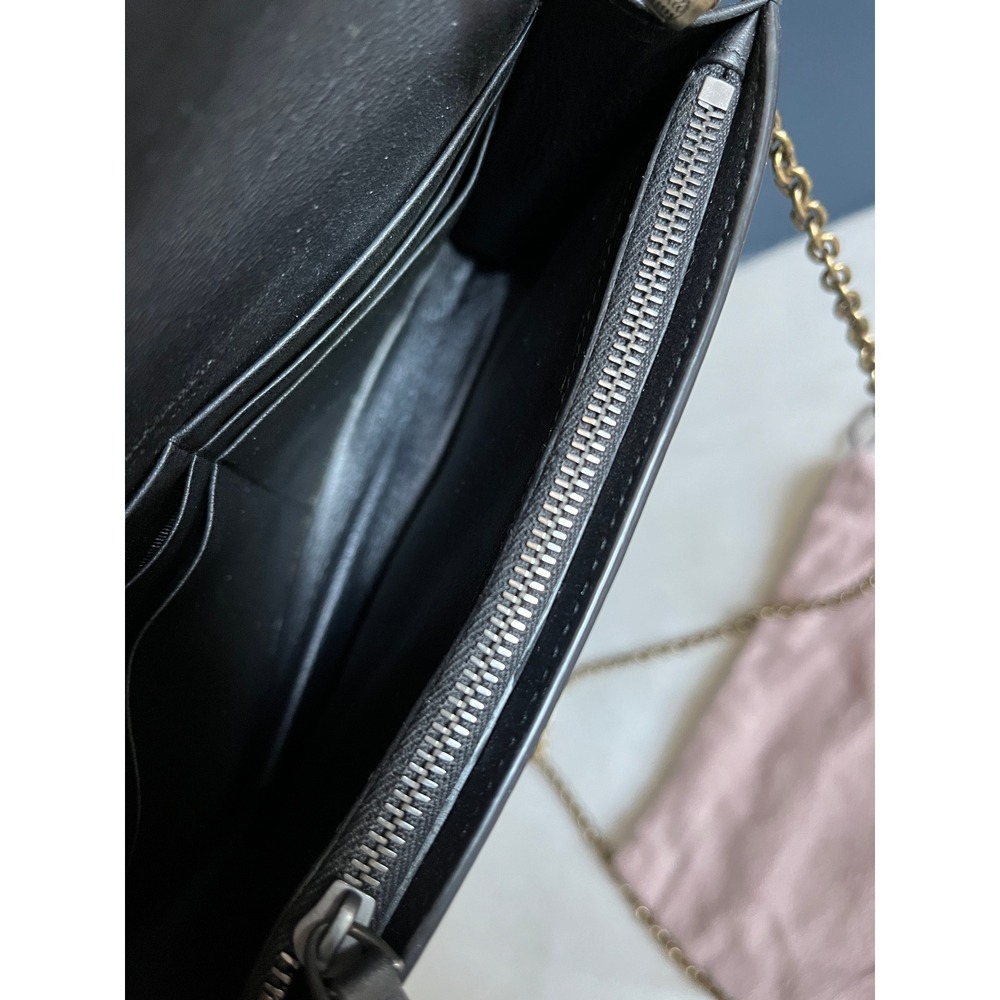 Bottega Veneta Card Holder Bag Black White Intrecciato Leather Crossbody Clutch - Picture 9 of 14